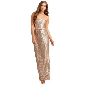 NWOT BCBG MaxAzria Lela Strapless Sequin Gown, 4